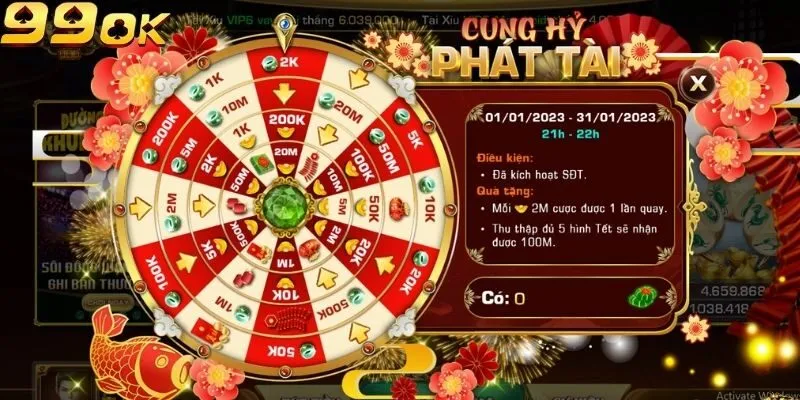 Các vòng quay thưởng và cơ hội trúng Jackpot